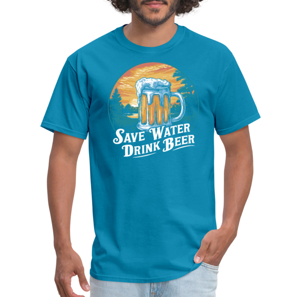 Save Water Drink Beer (Funny Beer Drinking) T-Shirt Color: black