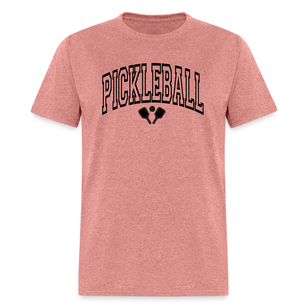 Pickleball T-Shirt (Arched Black Letters) - heather mauve