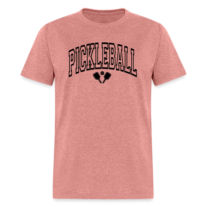 Pickleball T-Shirt (Arched Black Letters) - heather mauve