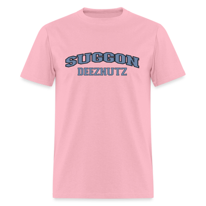 Suggon Deeznutz T-Shirt (in Blue Ball Colors - Funny Sexual Humor) Color: pink