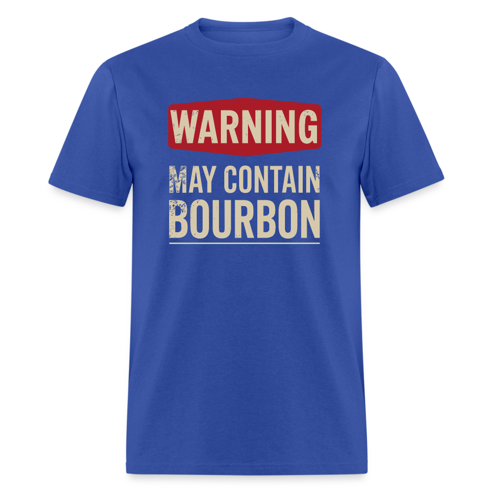 Warning May Contain Bourbon T-Shirt - royal blue