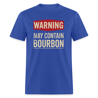 Warning May Contain Bourbon T-Shirt - royal blue