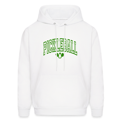 Pickleball Hoodie (Arched Green Letters) - white