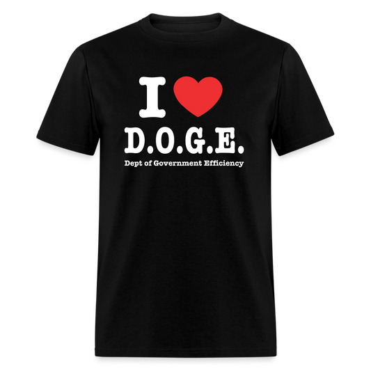 I Heart D.O.G.E (I Love Dept of Government Efficiency) T-Shirt - black