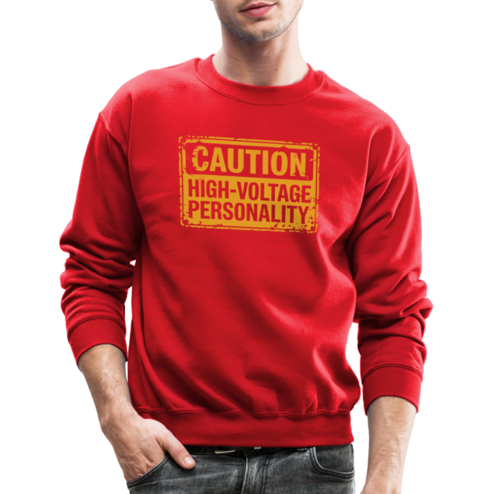 Caution High Voltage Personality Sweatshirt - red