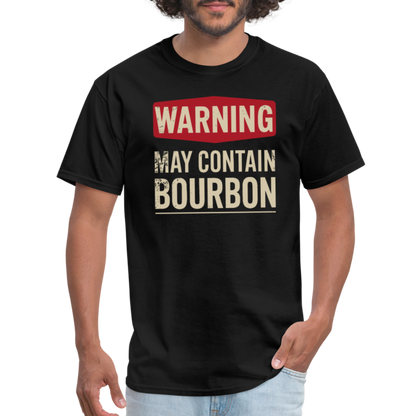 Warning May Contain Bourbon T-Shirt - black