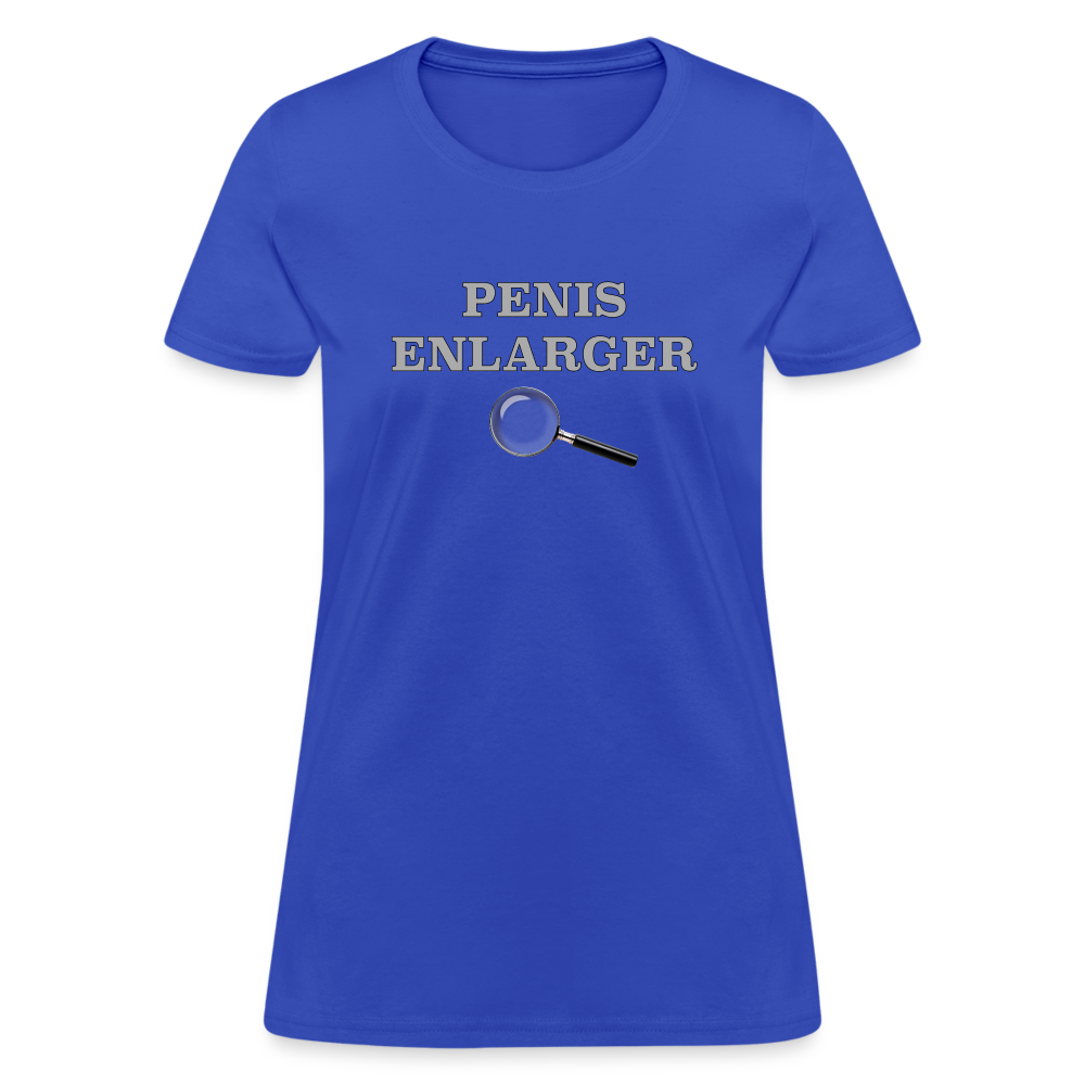 Penis Enlarger Women's T-Shirt (Funny Adult Humor) Color: royal blue