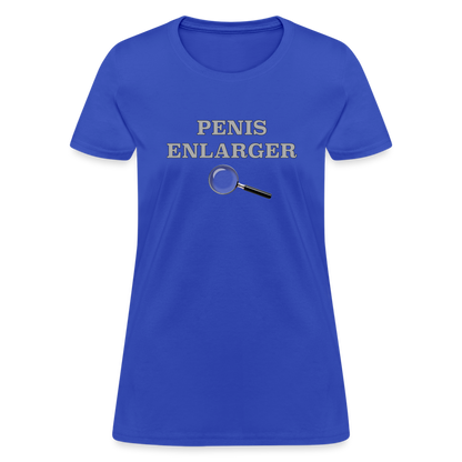 Penis Enlarger Women's T-Shirt (Funny Adult Humor) Color: royal blue