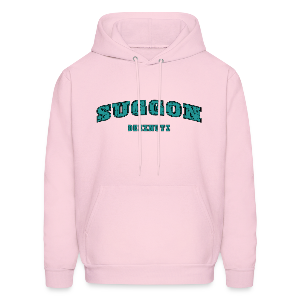 Suggon Deeznutz Hoodie (Funny Adult Humor) Color: pale pink