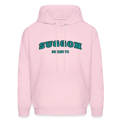 Suggon Deeznutz Hoodie (Funny Adult Humor) Color: pale pink