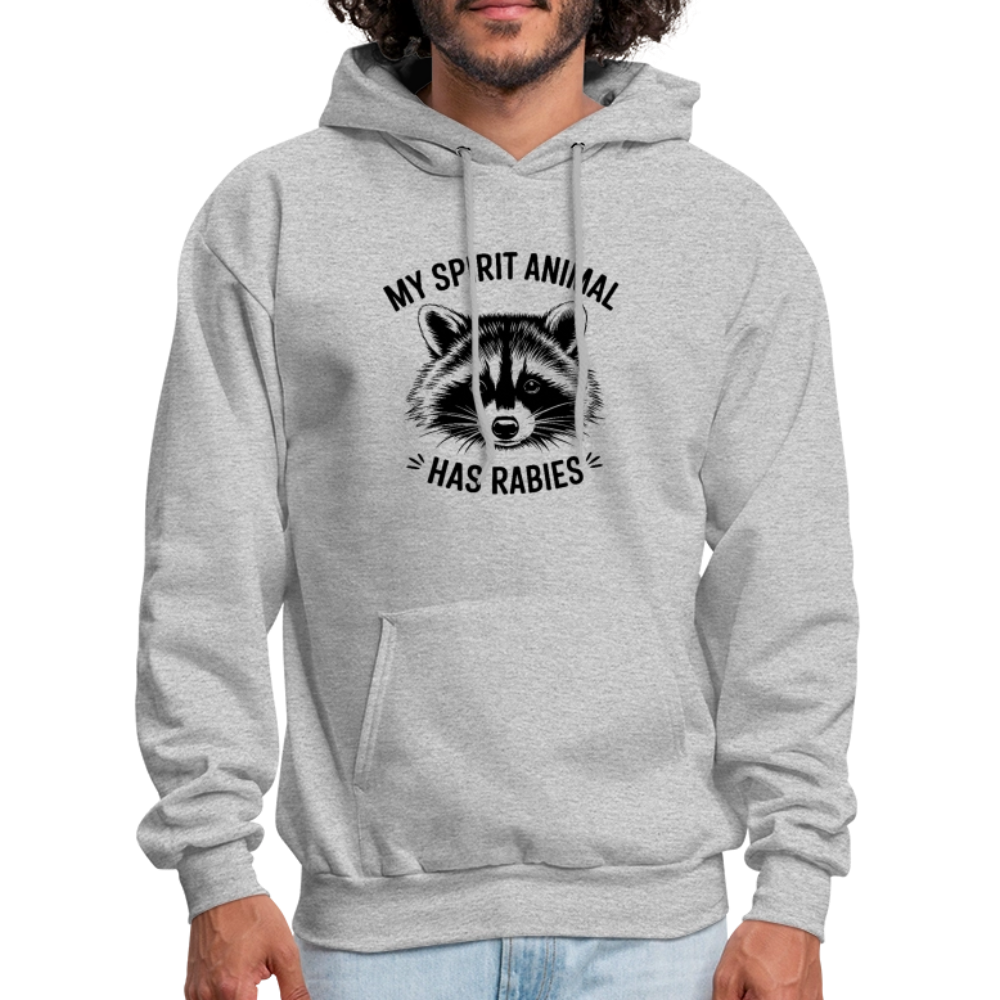 My Spirit Animal Has Rabies Hoodie - Color: heather gray