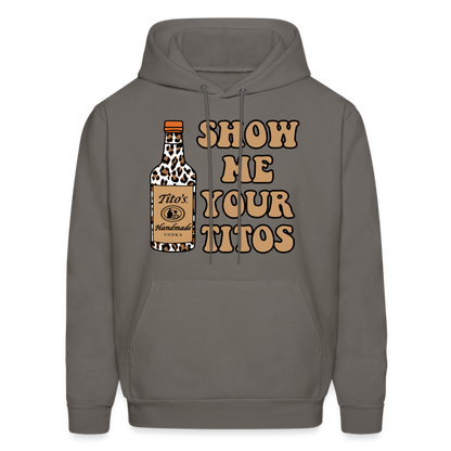 Funny Vodka (Show Me Your Tito's) Hoodie - asphalt gray