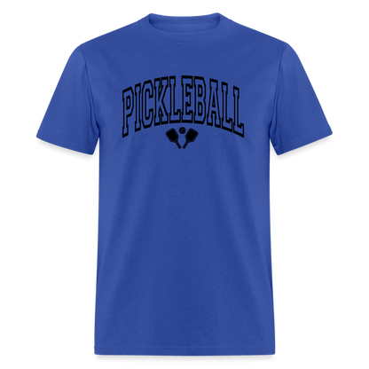 Pickleball T-Shirt (Arched Black Letters) - royal blue