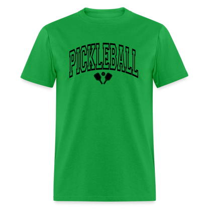 Pickleball T-Shirt (Arched Black Letters) - bright green