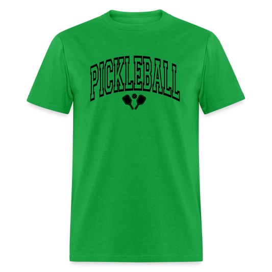 Pickleball T-Shirt (Arched Black Letters) - bright green