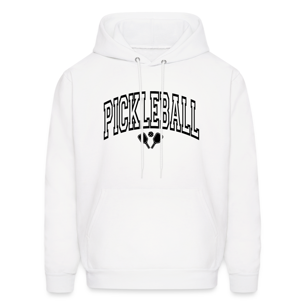 Pickleball Hoodie (Arched Black Letters) - white