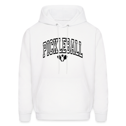 Pickleball Hoodie (Arched Black Letters) - white