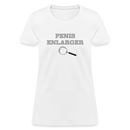 Penis Enlarger Women's T-Shirt (Funny Adult Humor) Color: white