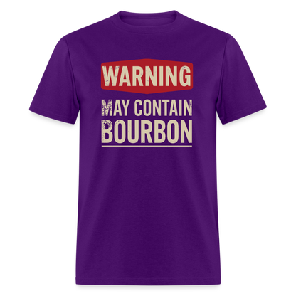 Warning May Contain Bourbon T-Shirt - purple