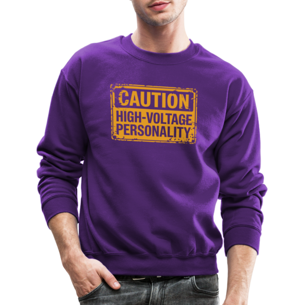 Caution High Voltage Personality Sweatshirt - purple