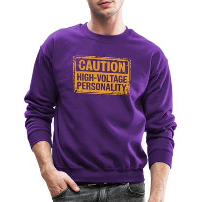 Caution High Voltage Personality Sweatshirt - purple