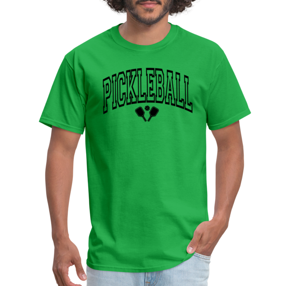 Pickleball T-Shirt (Arched Black Letters) - bright green