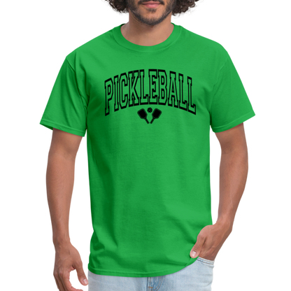 Pickleball T-Shirt (Arched Black Letters) - bright green