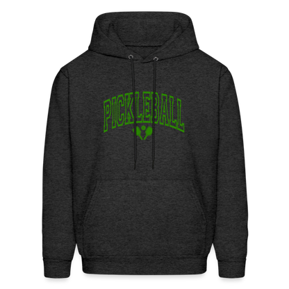 Pickleball Hoodie (Arched Green Letters) - charcoal grey