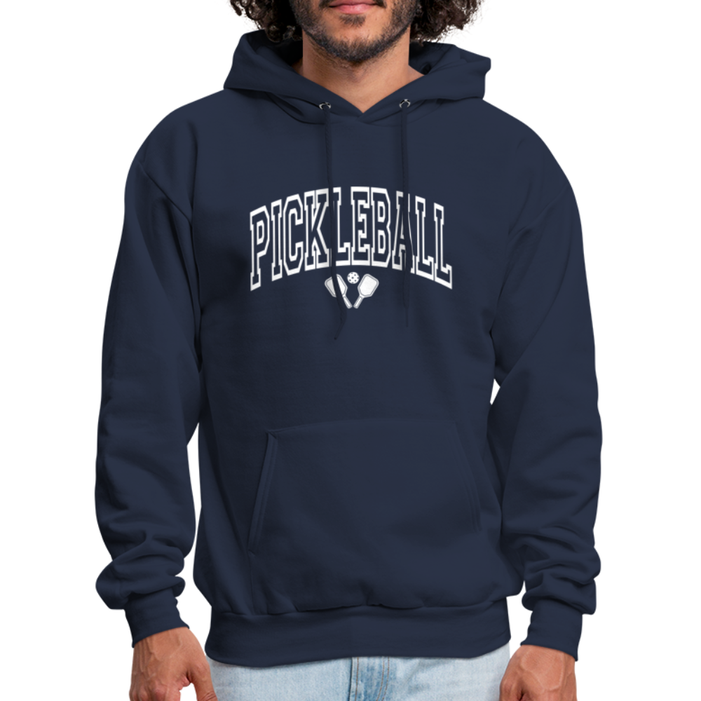 Pickleball Hoodie (Arched White Letters) - navy