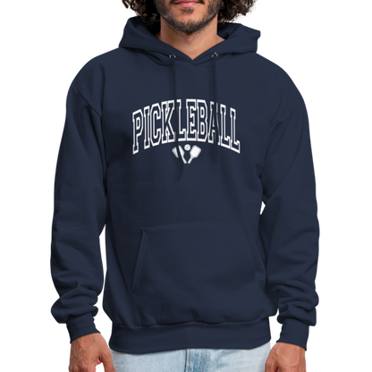 Pickleball Hoodie (Arched White Letters) - navy