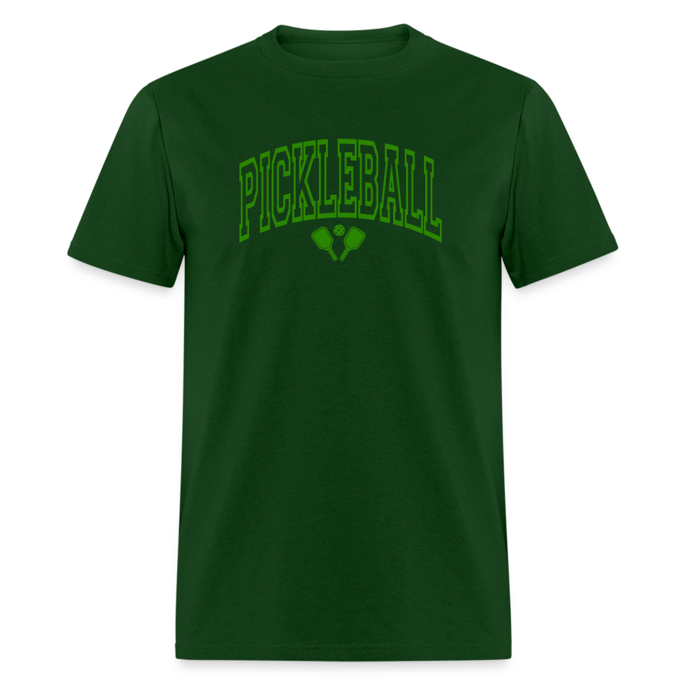 Pickleball T-Shirt (Arched Green Letters) - forest green