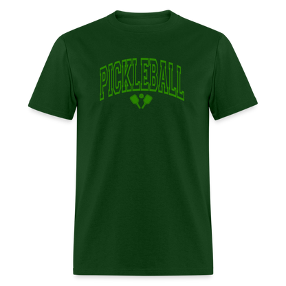 Pickleball T-Shirt (Arched Green Letters) - forest green