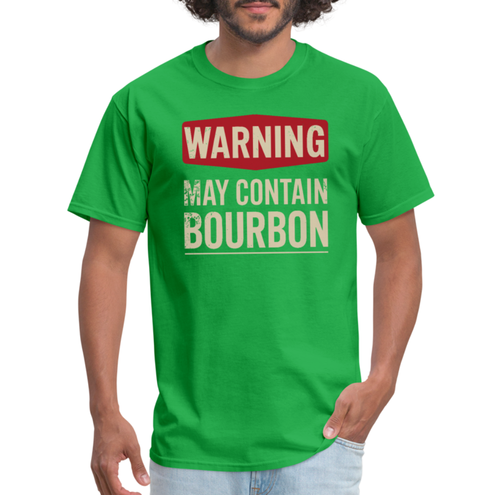 Warning May Contain Bourbon T-Shirt - bright green