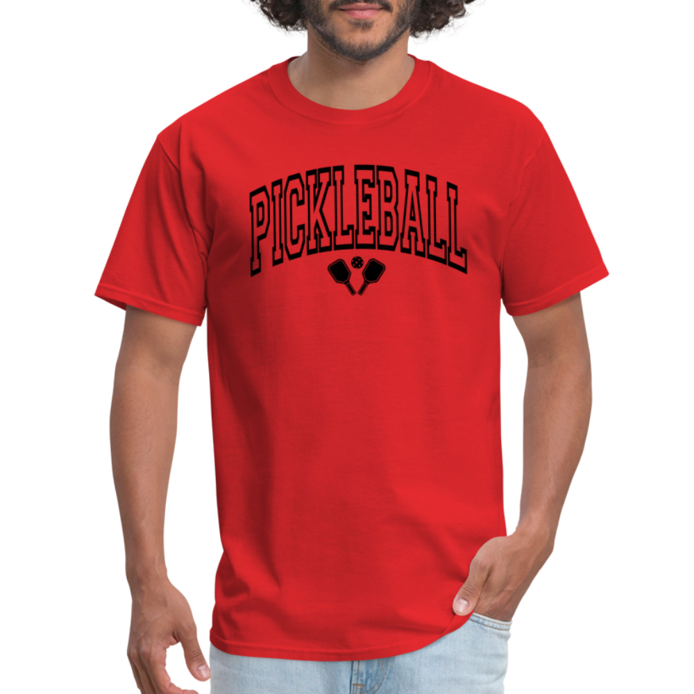 Pickleball T-Shirt (Arched Black Letters) - red