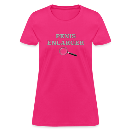 Penis Enlarger Women's T-Shirt (Funny Adult Humor) Color: fuchsia