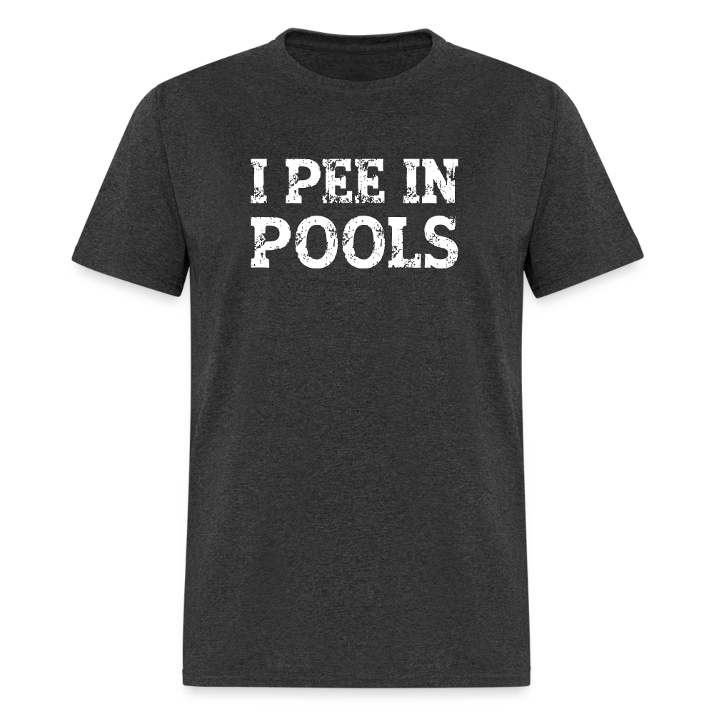 I Pee In Pools T-Shirt - Color: heather black