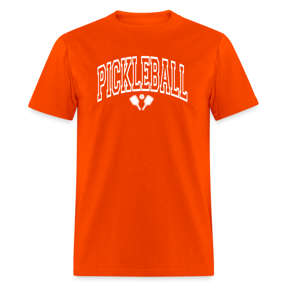 Pickleball T-Shirt (Arched White Letters) - orange