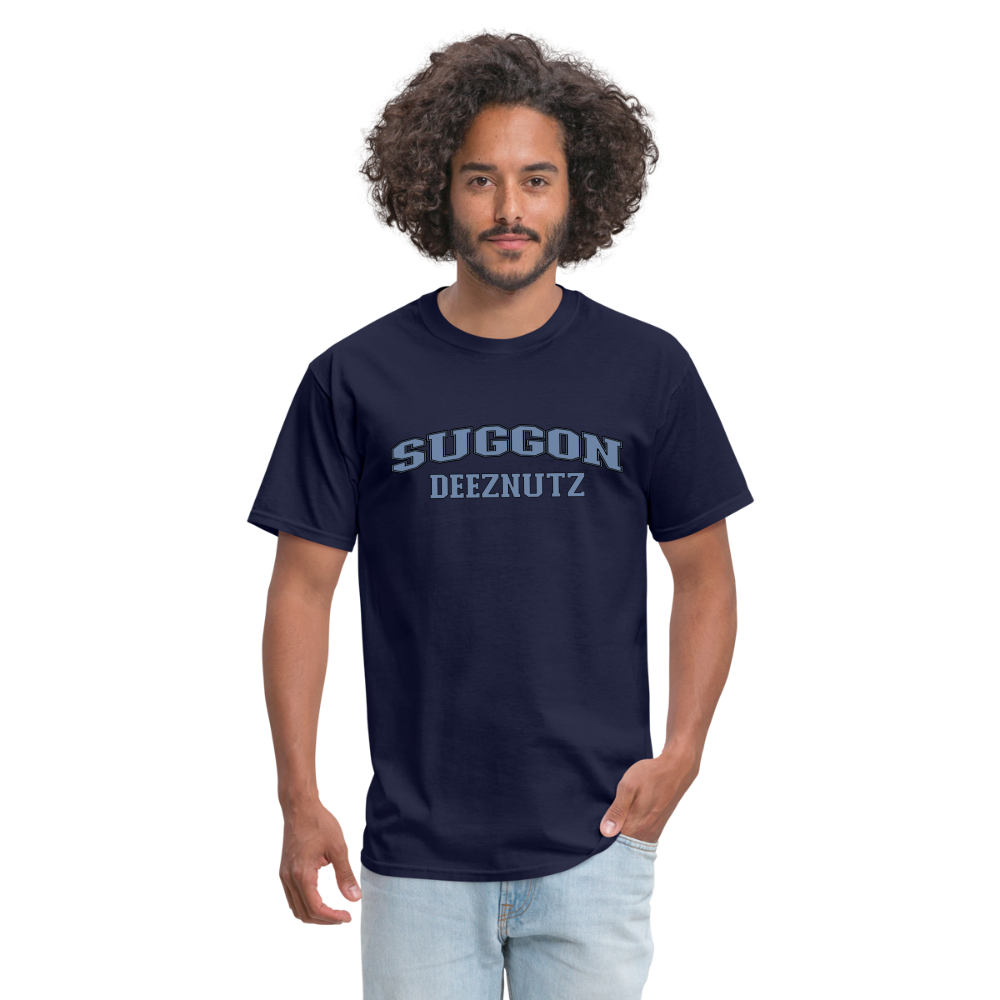 Suggon Deeznutz T-Shirt (in Blue Ball Colors - Funny Sexual Humor) Color: black