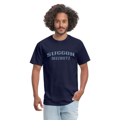 Suggon Deeznutz T-Shirt (in Blue Ball Colors - Funny Sexual Humor) Color: black