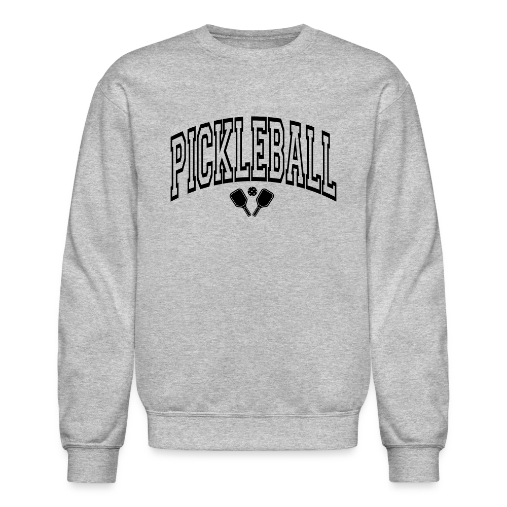 Pickleball Sweatshirt (Arched Black Letters) - heather gray