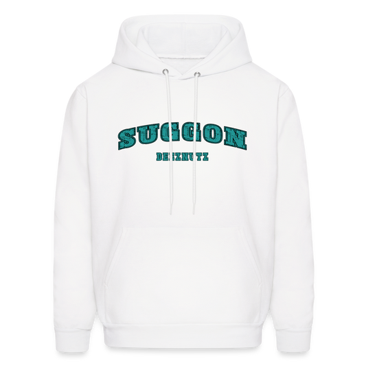 Suggon Deeznutz Hoodie (Funny Adult Humor) Color: white