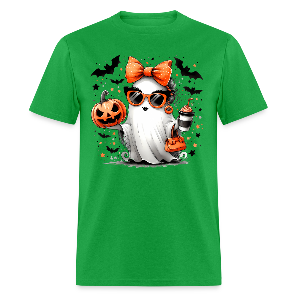 Cute Halloween Mom Ghost T-Shirt Color: bright green