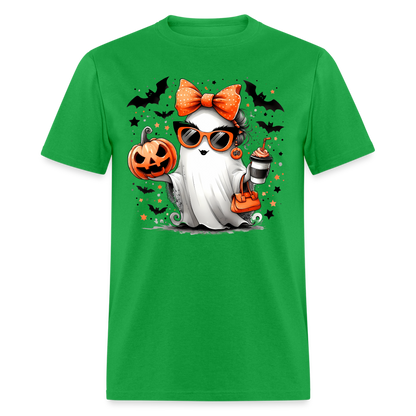 Cute Halloween Mom Ghost T-Shirt Color: bright green