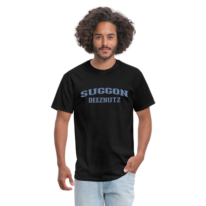 Suggon Deeznutz T-Shirt (in Blue Ball Colors - Funny Sexual Humor) Color: black