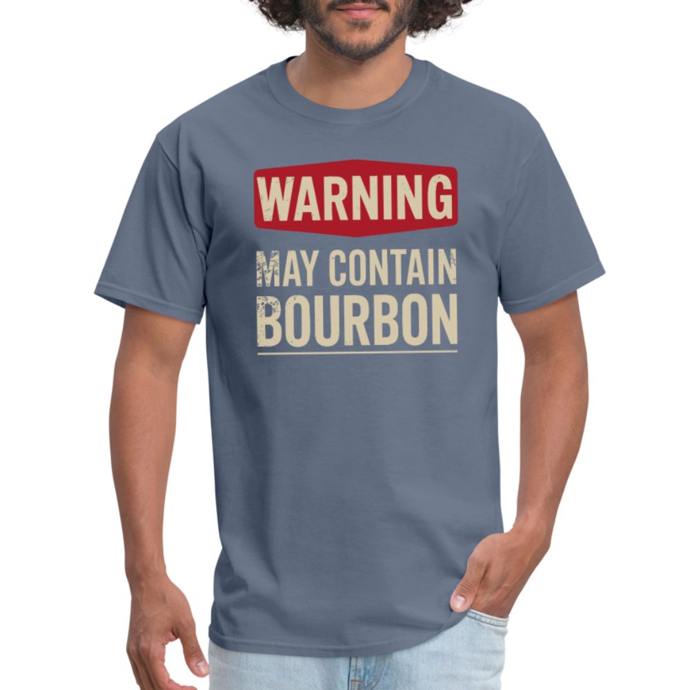 Warning May Contain Bourbon T-Shirt - denim