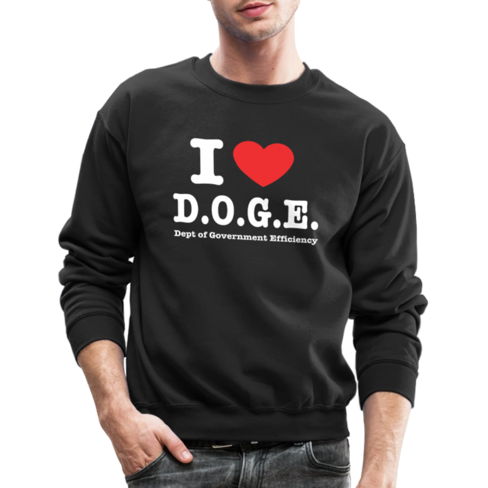 I Heart D.O.G.E (I Love Dept of Government Efficiency) Sweatshirt - black