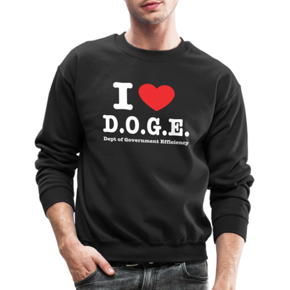 I Heart D.O.G.E (I Love Dept of Government Efficiency) Sweatshirt - black