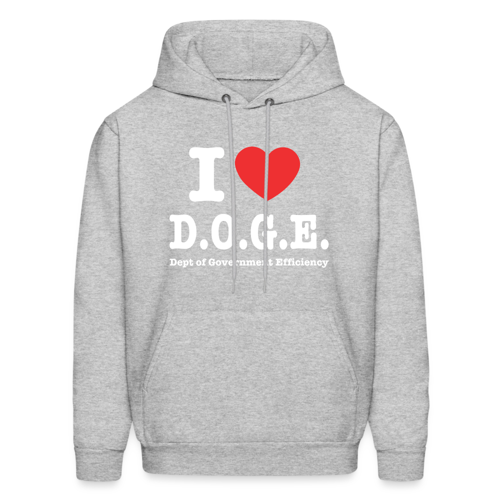 I Heart D.O.G.E (I Love Dept of Government Efficiency) Hoodie - heather gray