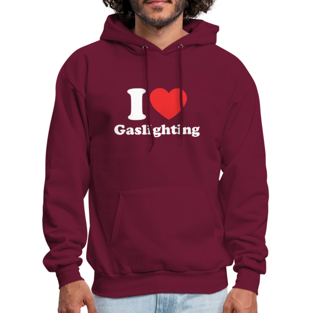 I Heart Gaslighting Hoodie - burgundy