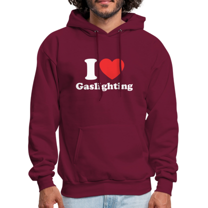 I Heart Gaslighting Hoodie - burgundy